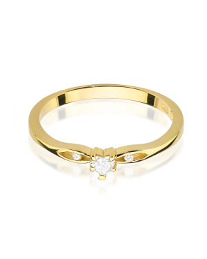Pierścionek diament serce złoty 0,12ct