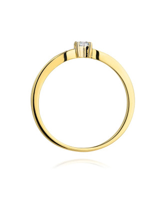 Pierścionek diament serce złoty 0,12ct