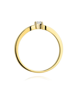 Pierścionek diament serce złoty 0,12ct
