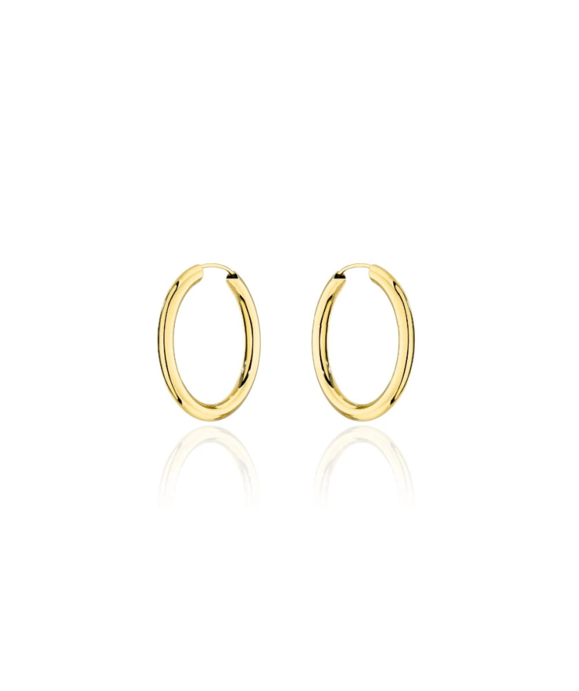 Gold hoop earrings - 2cm super light