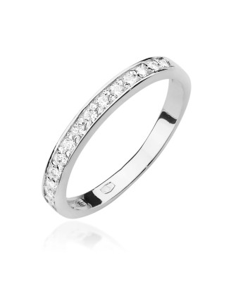 Pierścionek obrączka z diamentami 0,20ct białe złoto