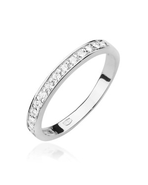 Pierścionek obrączka z diamentami 0,20ct białe złoto