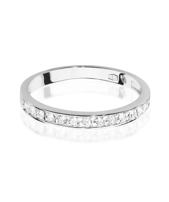 Pierścionek obrączka z diamentami 0,20ct białe złoto