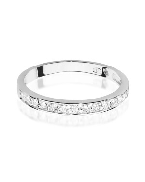 Pierścionek obrączka z diamentami 0,20ct białe złoto