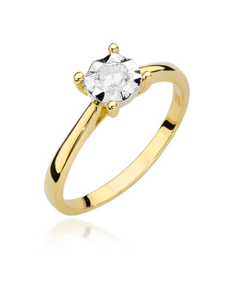 Diamond gold ring 0.20ct certificate
