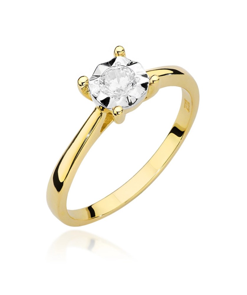 Diamond gold ring 0.20ct certificate