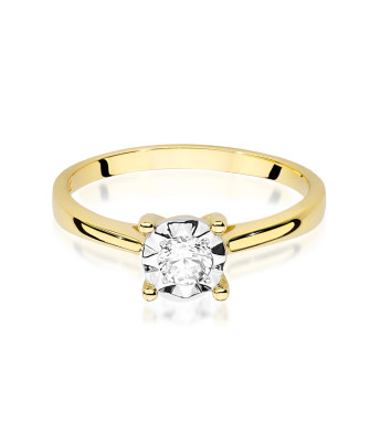 Diamond gold ring 0.20ct certificate