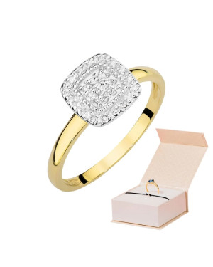 Złoty Pierścionek 14k Brylanty 0,13ct
