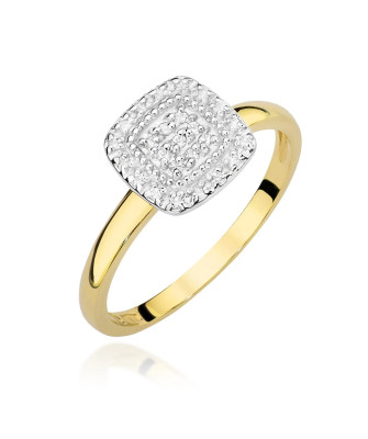 Złoty Pierścionek 14k Brylanty 0,13ct