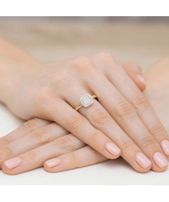Złoty Pierścionek 14k Brylanty 0,13ct