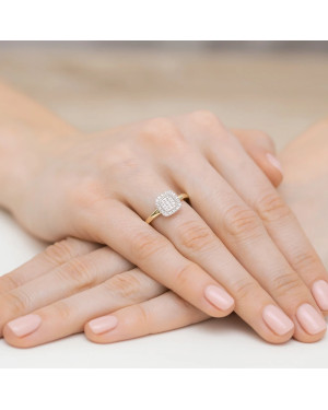 Złoty Pierścionek 14k Brylanty 0,13ct
