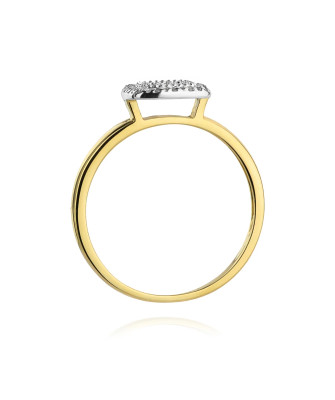 Złoty Pierścionek 14k Brylanty 0,13ct