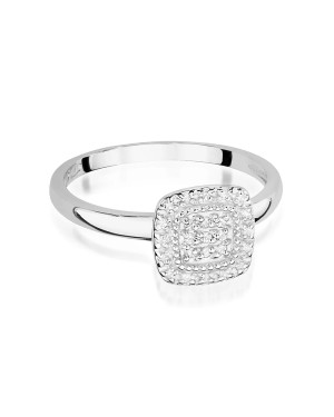 Złoty Pierścionek 14k Białe Złoto Brylanty 0,13ct