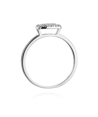 Złoty Pierścionek 14k Białe Złoto Brylanty 0,13ct