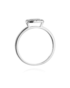 Złoty Pierścionek 14k Białe Złoto Brylanty 0,13ct