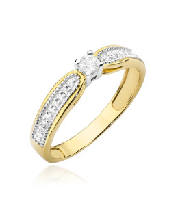 Gold Ring 14k Diamonds Brilliant 0.17ct