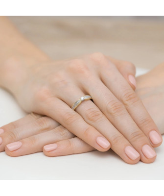 Gold Ring 14k Diamonds Brilliant 0.17ct