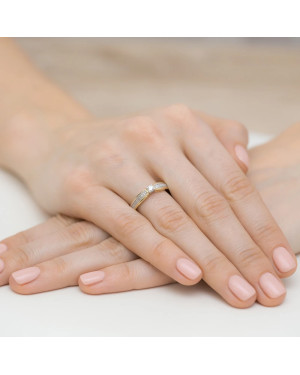 Gold Ring 14k Diamonds Brilliant 0.17ct