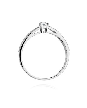 Pierścionek z białego złota diamenty 0,17ct