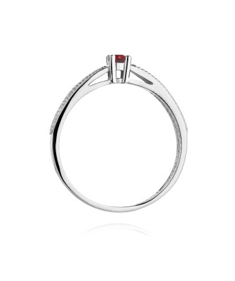 14k white gold ring with ruby