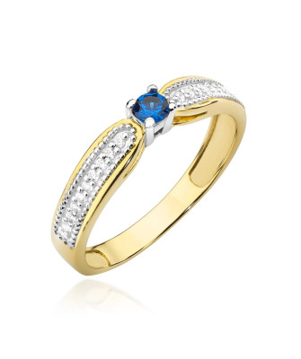 Gold ring with sapphire diamonds