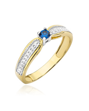 Gold ring with sapphire diamonds