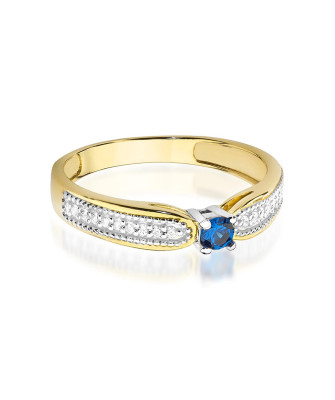 Gold ring with sapphire diamonds