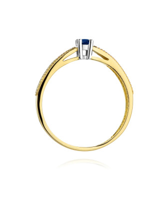 Gold ring with sapphire diamonds