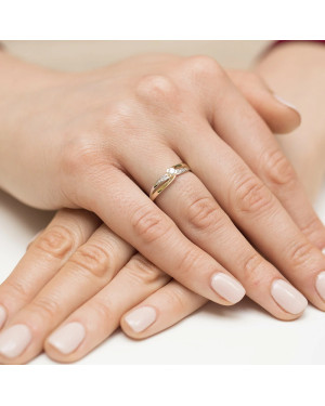 Pierścionek 14k brylanty 0,13ct certyfikat