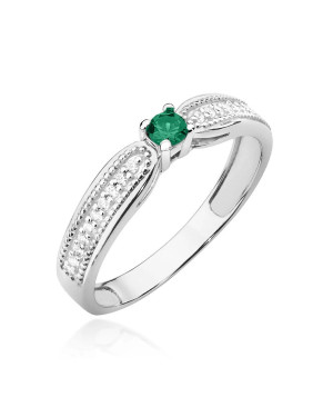 14k white gold emerald ring