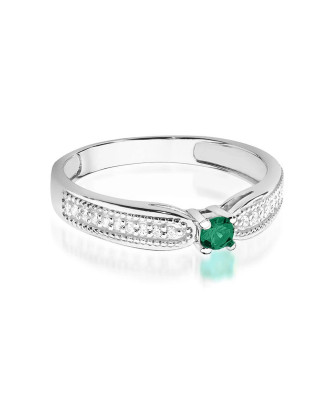 14k white gold emerald ring