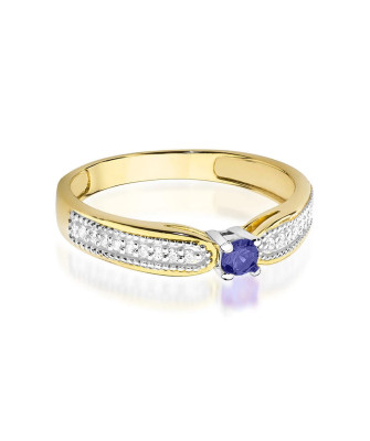 Gold ring with tanzanite diamonds