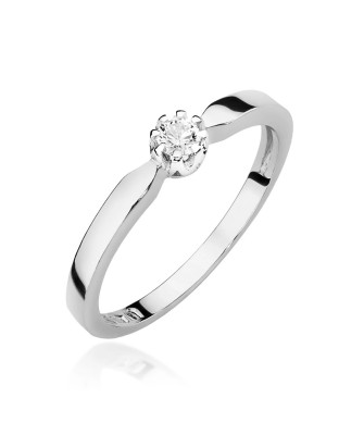 Engagement ring with 0.10ct diamond white gold