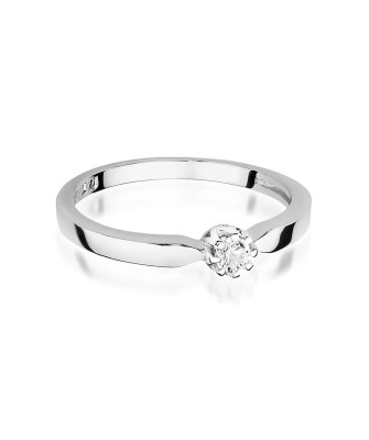 Engagement ring with 0.10ct diamond white gold