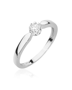 Engagement ring with 0.15ct diamond white gold