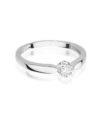 Engagement ring with 0.15ct diamond white gold