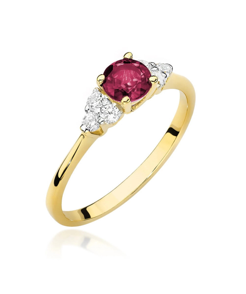 Ruby diamond ring 14k