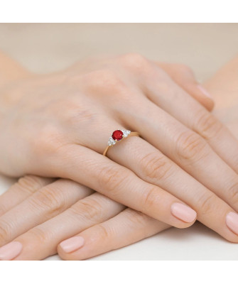 Ruby diamond ring 14k