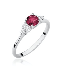 Engagement ring with ruby white gold 14k