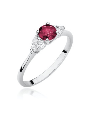 Engagement ring with ruby white gold 14k