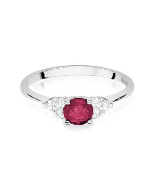 Engagement ring with ruby white gold 14k
