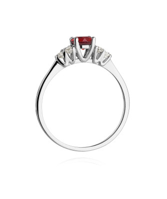 Engagement ring with ruby white gold 14k