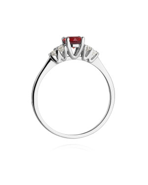 Engagement ring with ruby white gold 14k