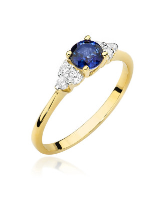 Sapphire diamond ring 14k