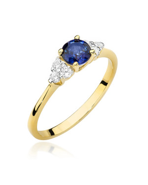 Sapphire diamond ring 14k