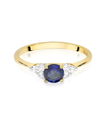 Sapphire diamond ring 14k