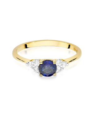 Sapphire diamond ring 14k