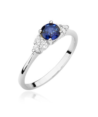 Engagement ring with sapphire white gold 14k