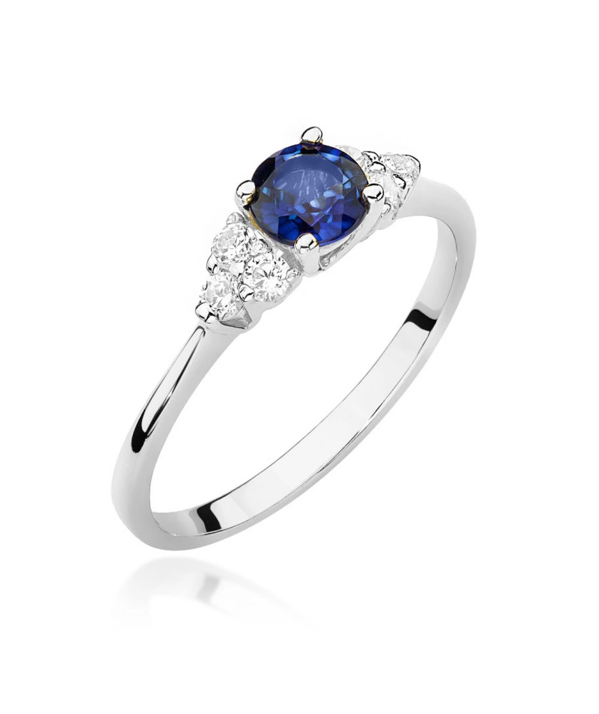 Engagement ring with sapphire white gold 14k