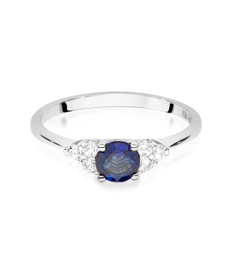Engagement ring with sapphire white gold 14k